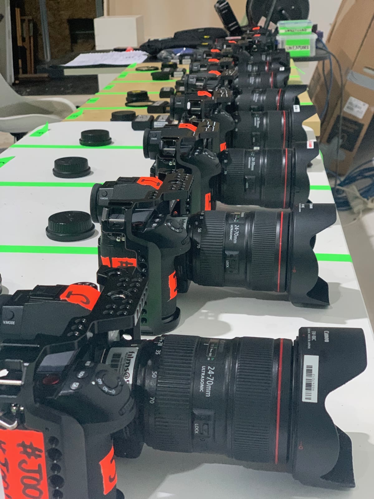Camera bodies prepped for the array