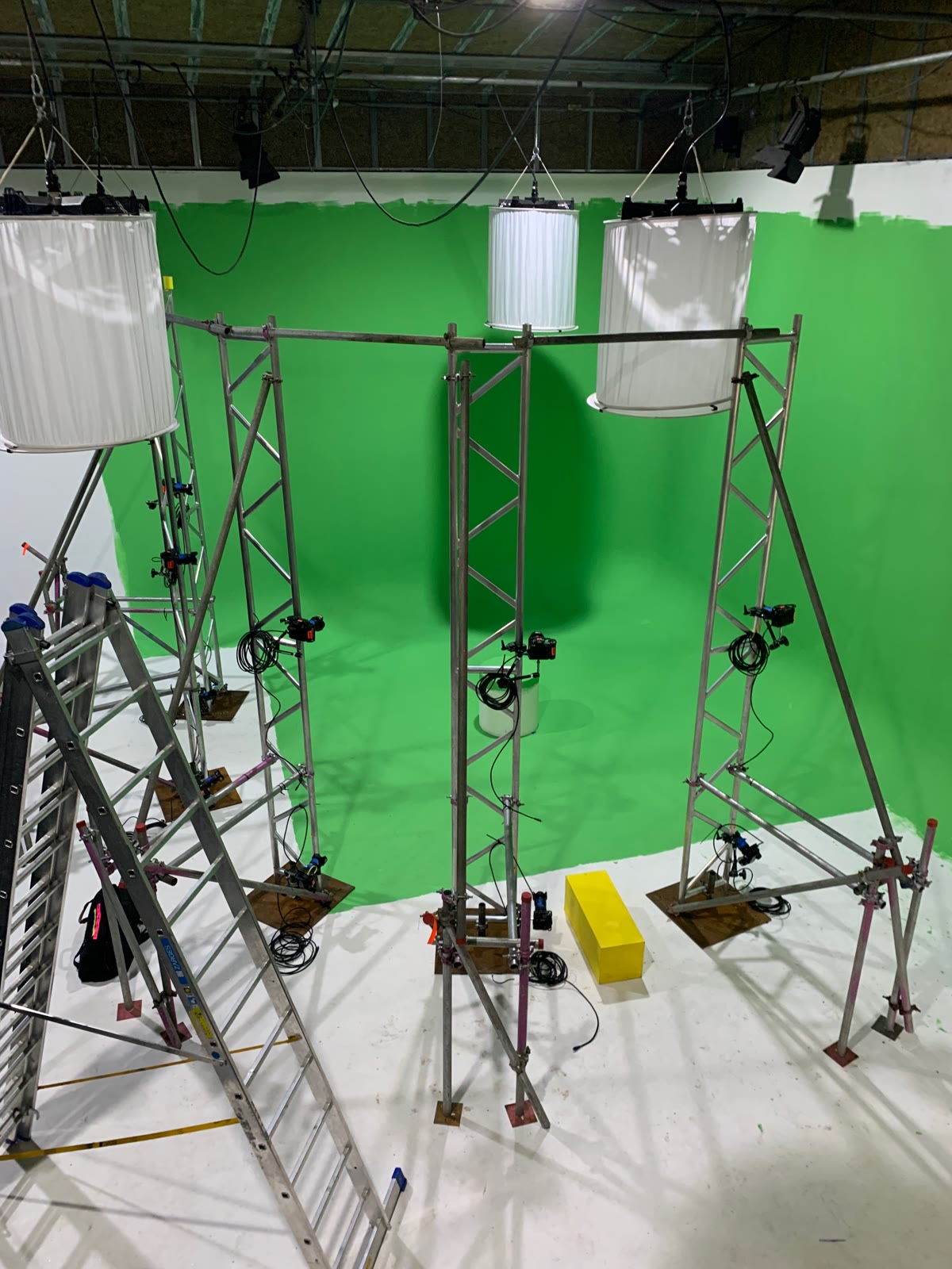 Camera rig against greenscreen