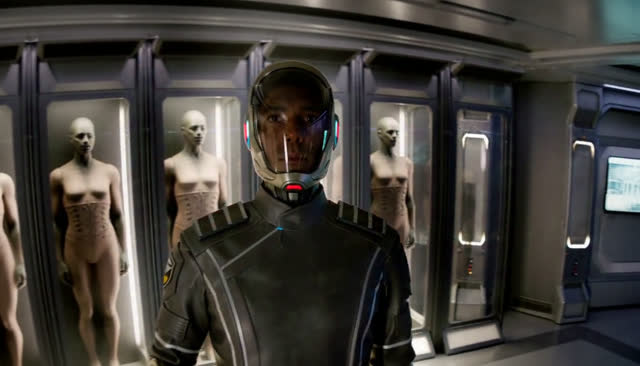 First-pass still of the cargo room scene